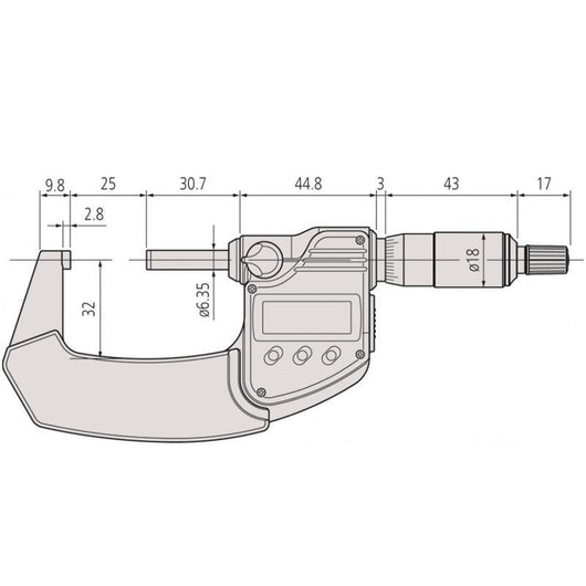 25 50mm 1 2 digital micrometer coolant proof ip65 ratchet thimble