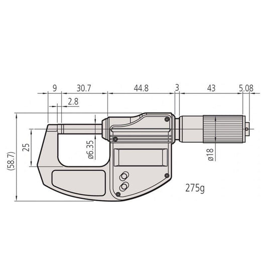 0 25mm 0 1 mitutoyo digital micrometer friction thimble 293 832 30 2