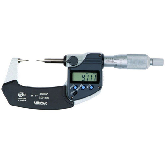 mitutoyo digital point micrometer ip65 inch metric 0 1 15 tip 342 351 30