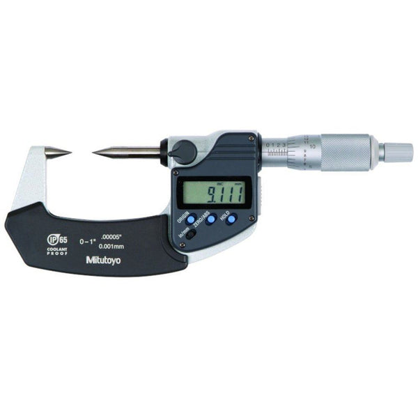 mitutoyo digital point micrometer ip65 inch metric 0 1 30 tip 342 361 30