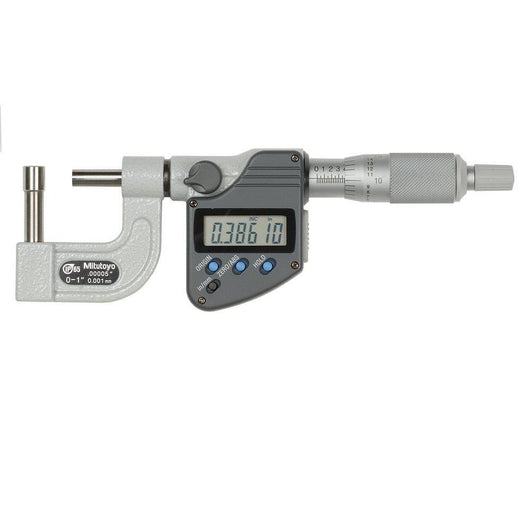 mitutoyo digital tube micrometer ip65 inch metric spherical anvil flat spindle 0 1 395 364 30