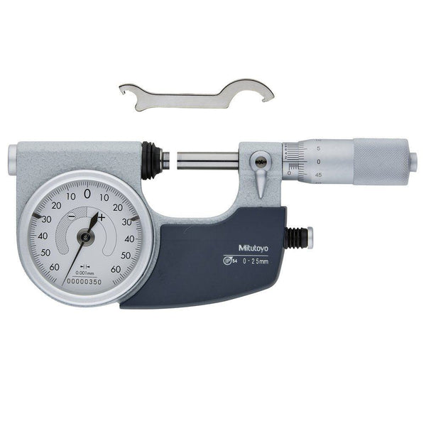 mitutoyo indicating micrometer with button right 0 25mm 510 121