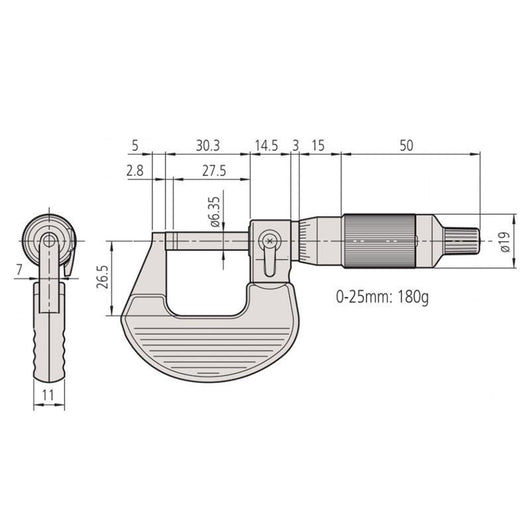 mitutoyo 0 25mm constant force micrometer 0 001mm graduation 102 707