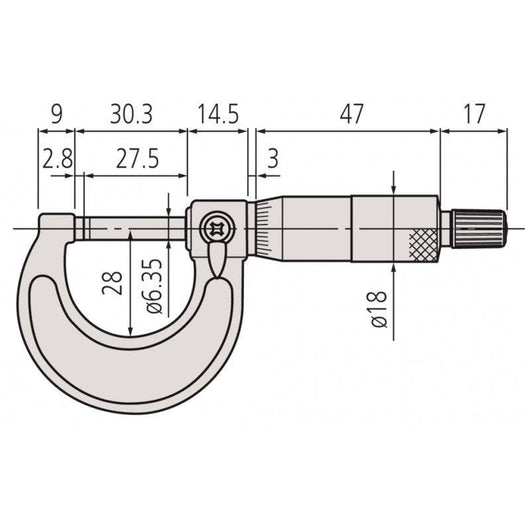 mitutoyo micrometer 0 25mm 103 137