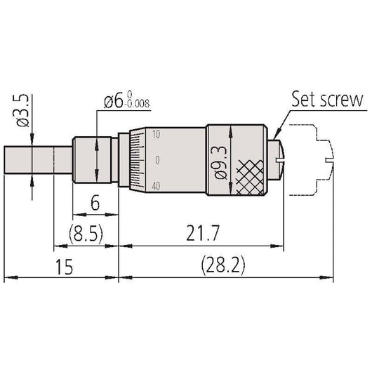 mitutoyo 148 202 micrometer head ultra small 0 0 25