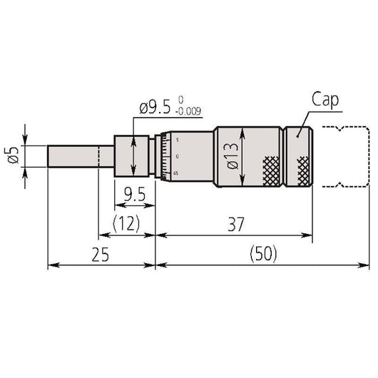 mitutoyo micrometer head zero adjustable thimble 0 0 5 inch 148 501