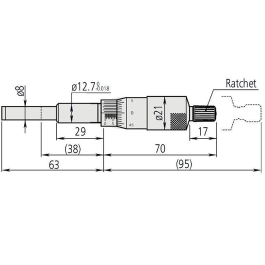 mitutoyo micrometer head heavy duty 8 mm spindle 0 1 inch clamp nut 0 0001 inch 151 237