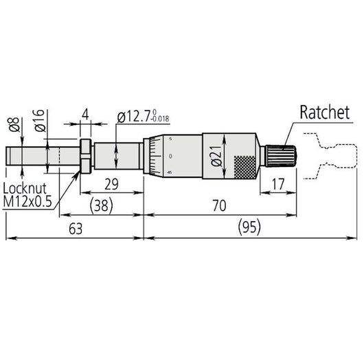 mitutoyo micrometer head heavy duty 8 mm spindle 0 1 inch clamp nut 151 239