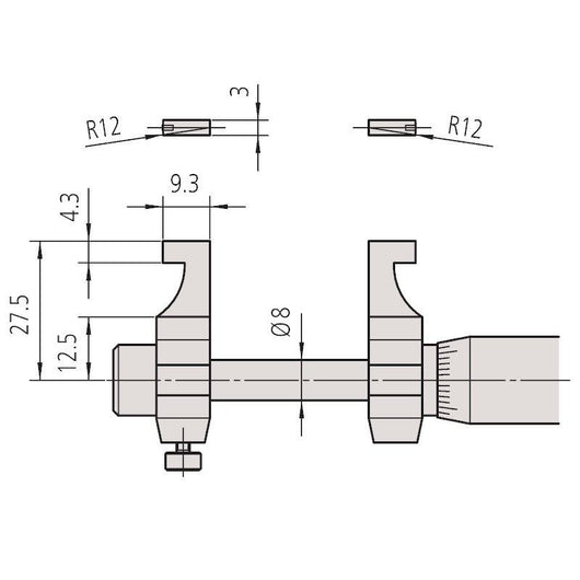 mitutoyo 145 186 series 145 caliper jaw internal micrometer 25 50mm