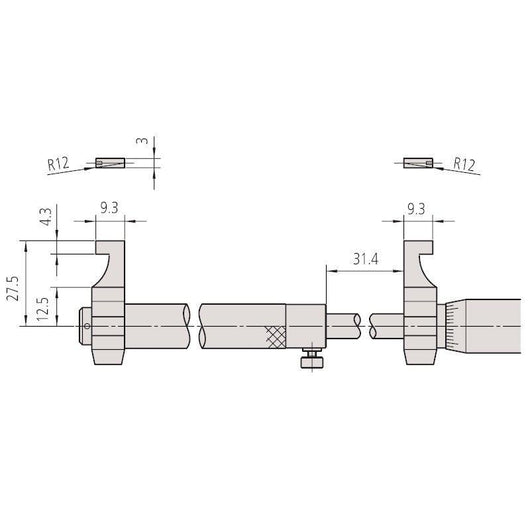 mitutoyo 145 187 series 145 caliper jaw internal micrometer 50 75mm