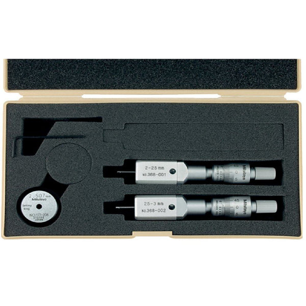 mitutoyo 2 point internal micrometer holtest set 2 3mm 2 pcs 368 906