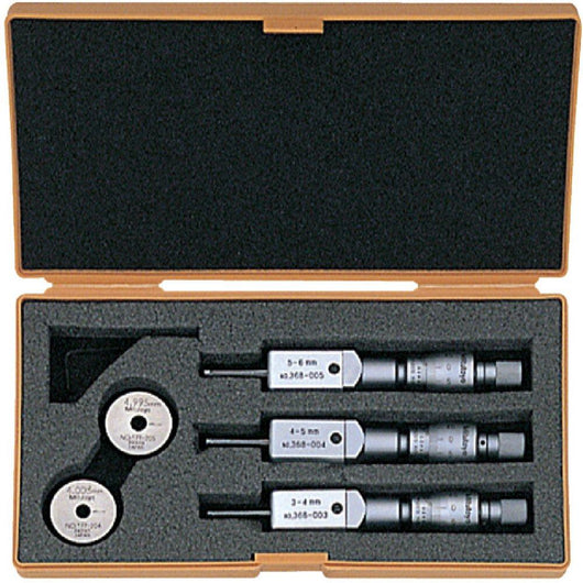 mitutoyo 2 point internal micrometer holtest set 3 6mm 3 pcs 368 907