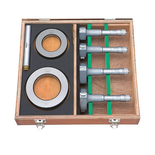 mitutoyo 3 point internal micrometer holtest set 50 100mm 4 pcs economy set 368 993