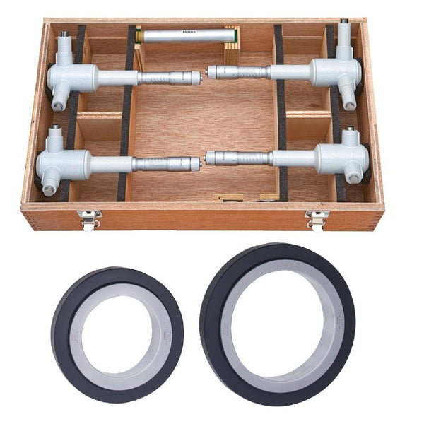 mitutoyo 3 point internal micrometer holtest set 100 200mm 4 pcs economy set 368 994