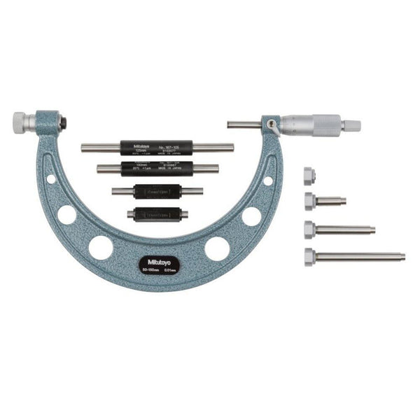 mitutoyo 104 161a series 104 outside micrometer 50 150mm interchangeable anvil