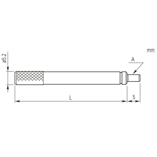 mitutoyo extension rod for indicators 60mm metric 304146