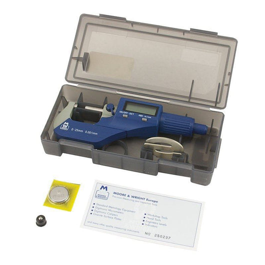 moore and wright mw200 01dbl digital external micrometer 0 25mm 200 series