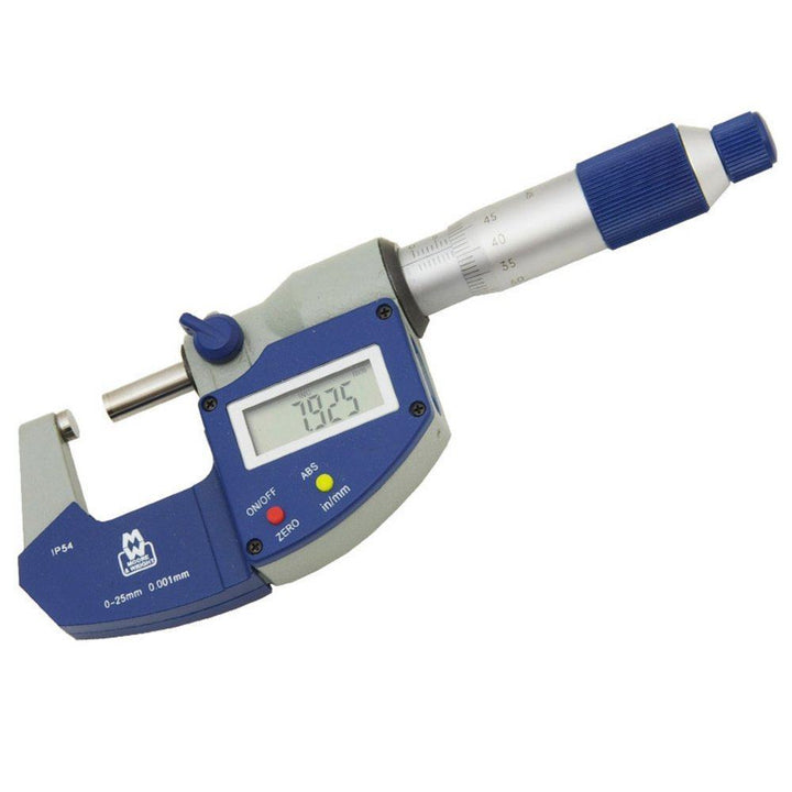 Moore and Wright MEB-MW201-01DAB Digital External Micrometer 0-1mm (0-25 inch) 201 Series