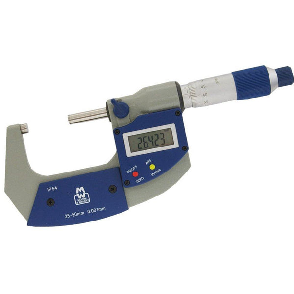 Moore and Wright MEB-MW201-02DAB Digital External Micrometer 25-50mm (1-2 inch) 201 Series