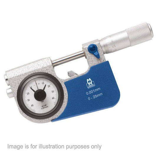 moore and wright 0 25mm analogue indicating snap micrometer