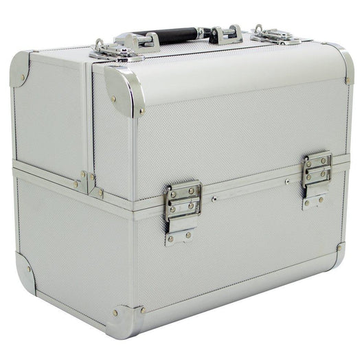 roc cases silver case l310 x w270 x h210mm with fold out trays