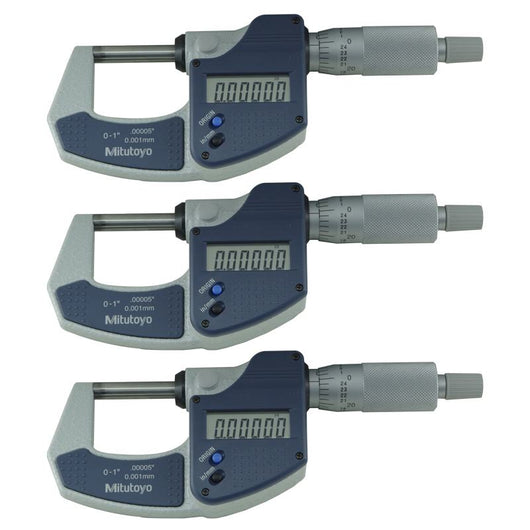 pack of 3 0 25mm 0 1 mitutoyo digital micrometer ratchet stop