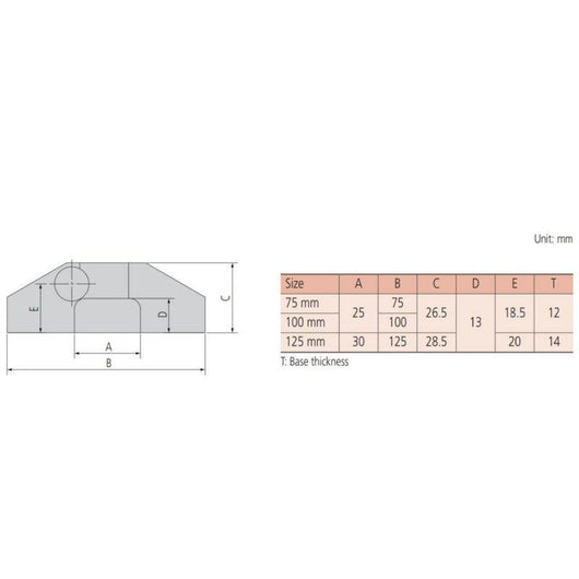 125mm wide mitutoyo 050085 10 depth gauge attachment for calipers